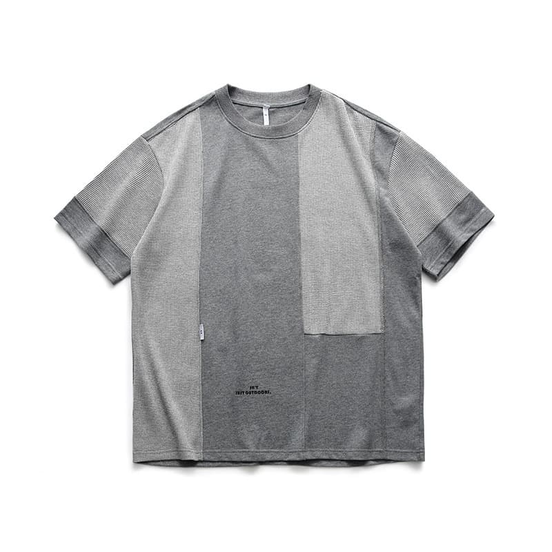 Camiseta de cuello redondo con costuras en contraste