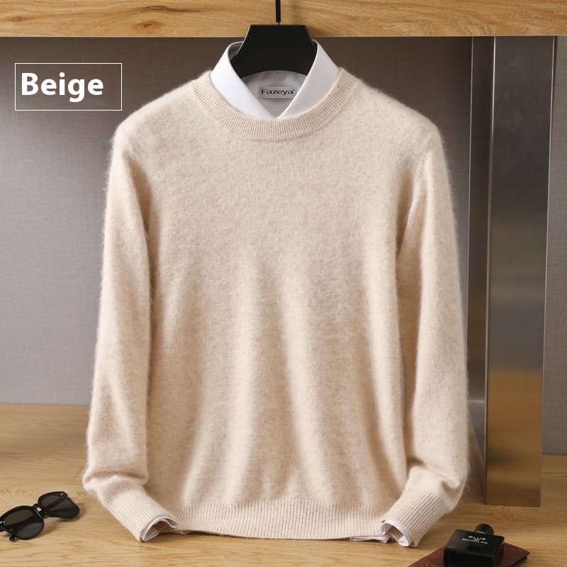 Sweater tejido cuello redondo otoño-invierno, corte suelto