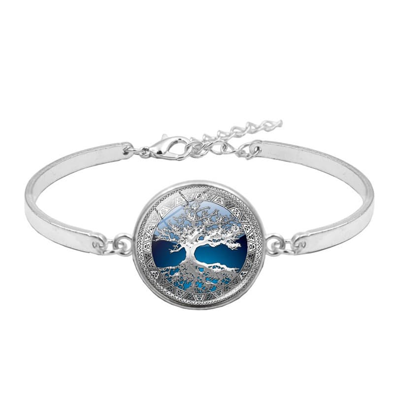 Pulsera árbol de la vida con piedra del tiempo