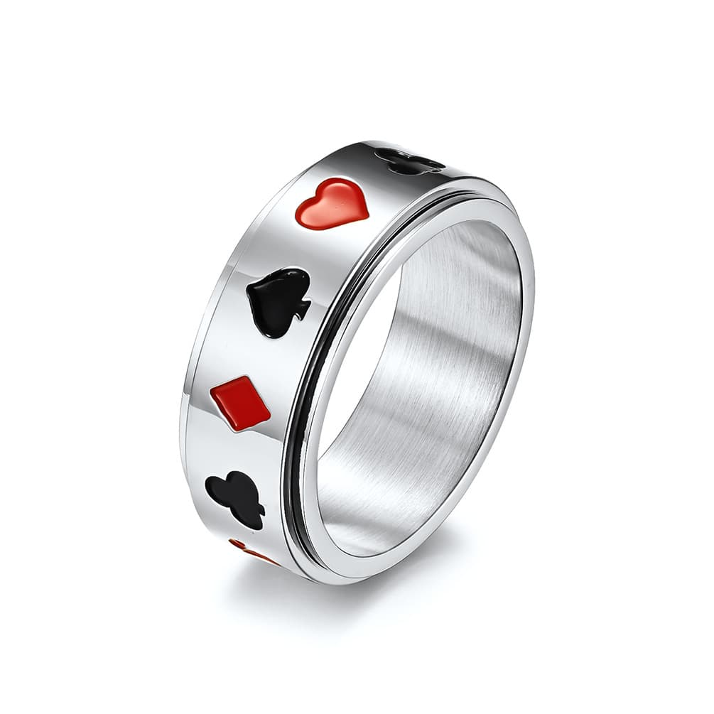 Anillo cuadrado unisex de acero titanio
