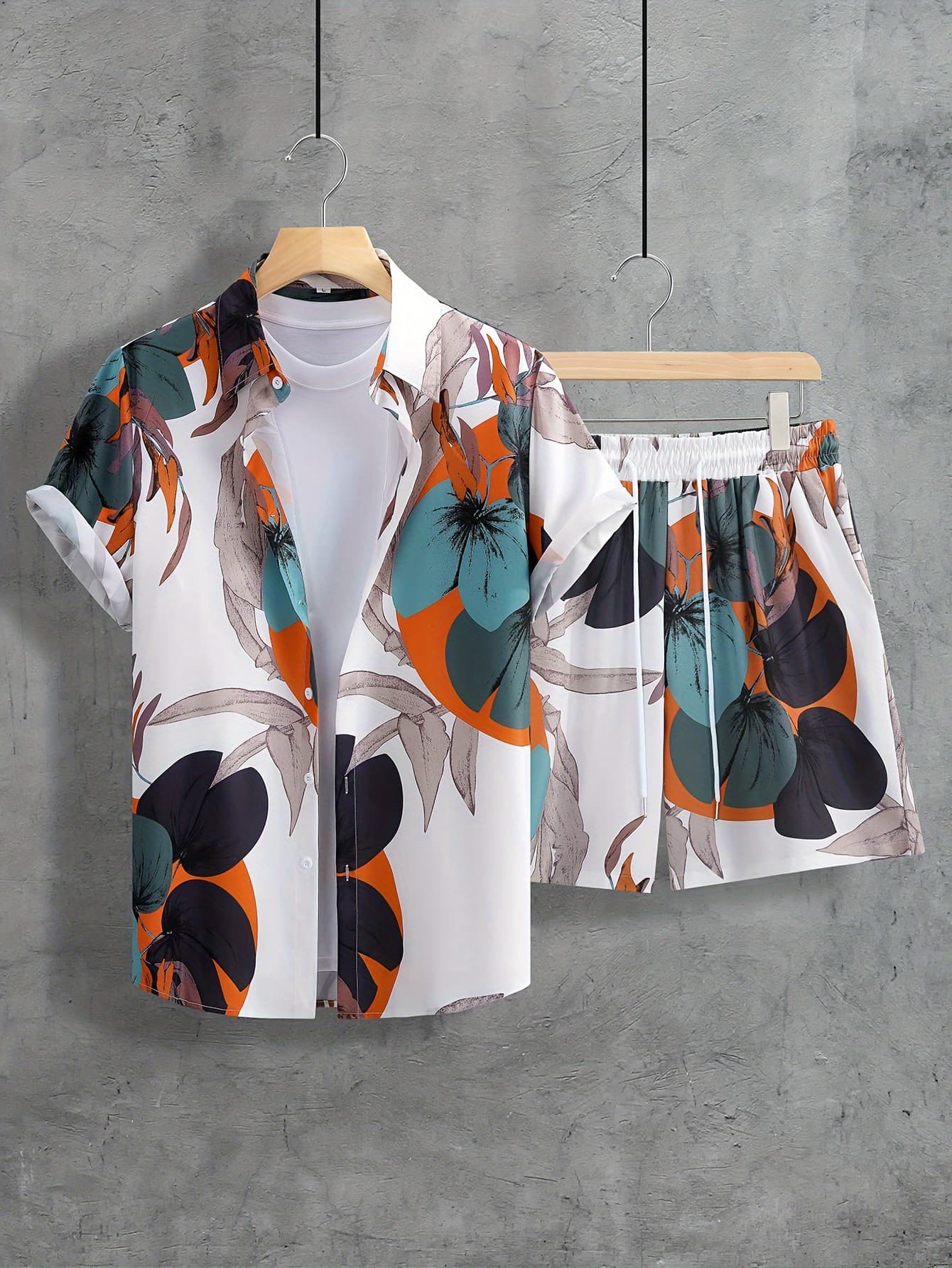Conjunto de verano con camisa y shorts estampado 3D