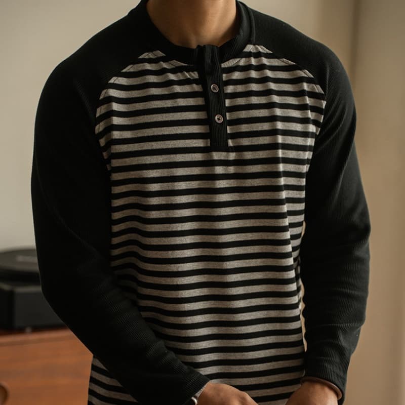 Camisa casual de algodón para hombre con rayas