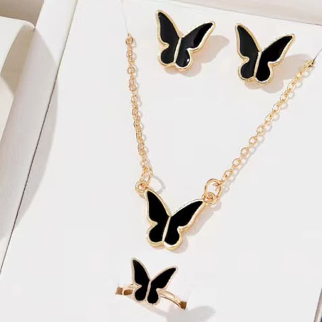 Conjunto de joyería con mariposas para mujer