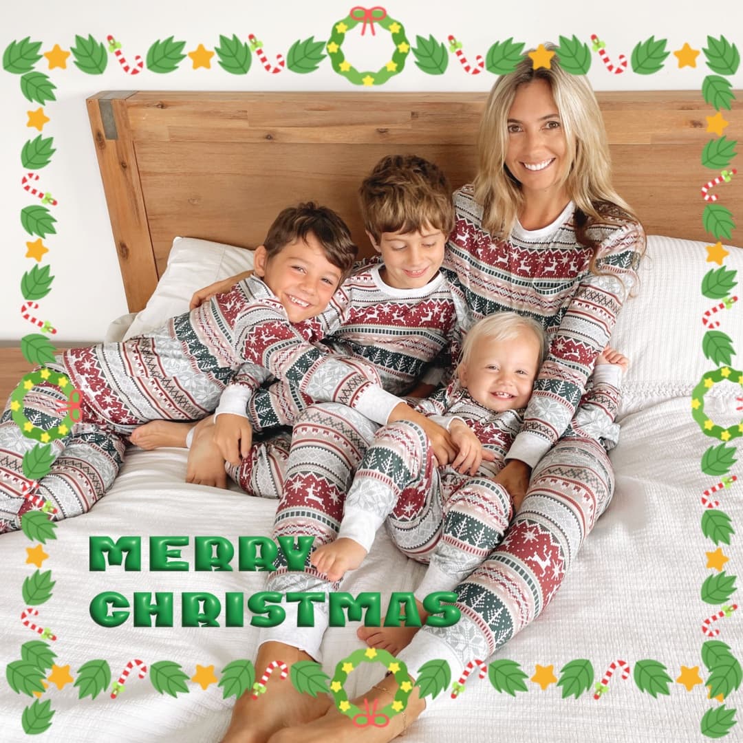 Pijamas navideños a juego para toda la familia, algodón