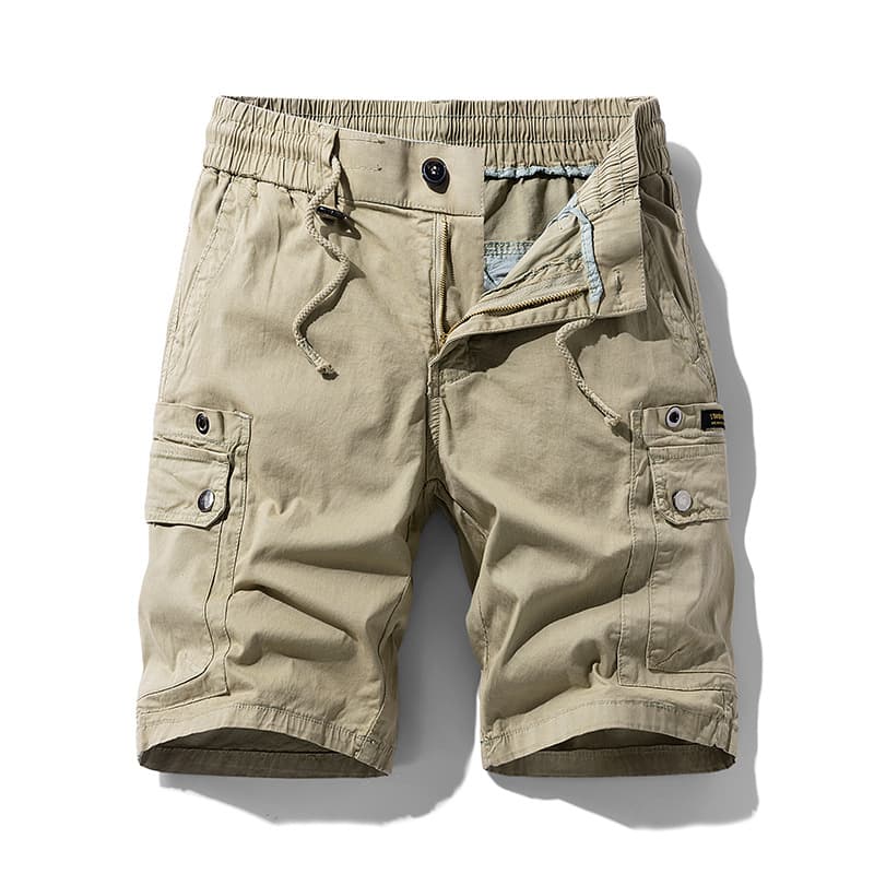 Pantalones cortos de algodón para hombre con bolsillos