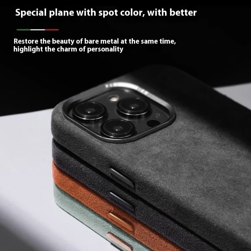 Funda teléfono gamuza alcántara magnética