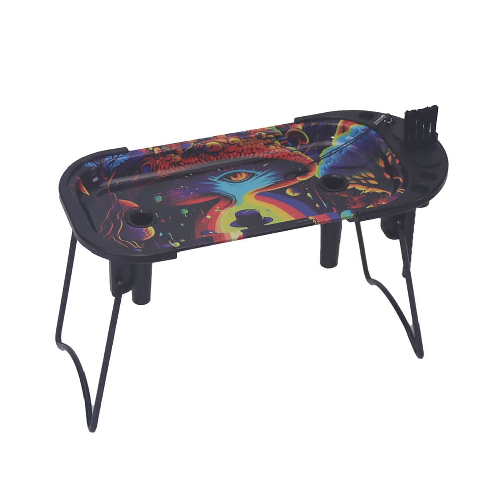 Bandeja de rodillo de metal plegable con cargador de conos