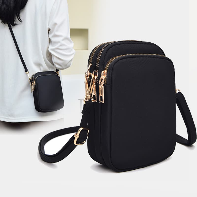 Bolsa bandolera pequeña con 3 bolsillos para el móvil