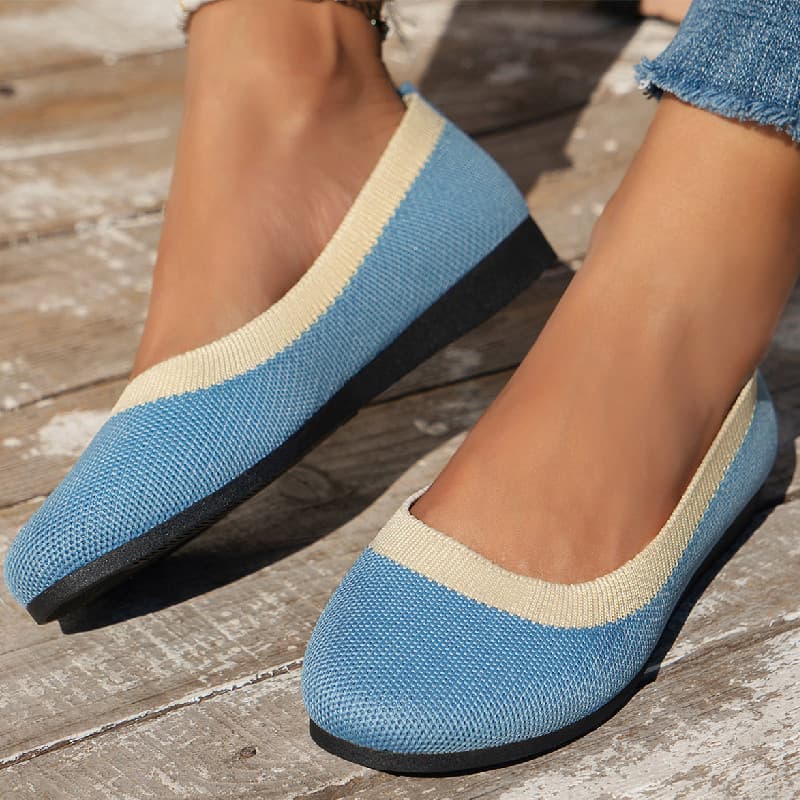 Zapatos slip-on de punto transpirable para trabajo diario