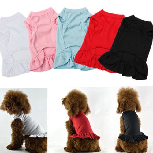 Vestido de algodón con volantes para mascotas