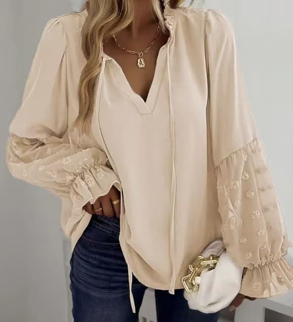 Blusa manga larga con mangas abombadas
