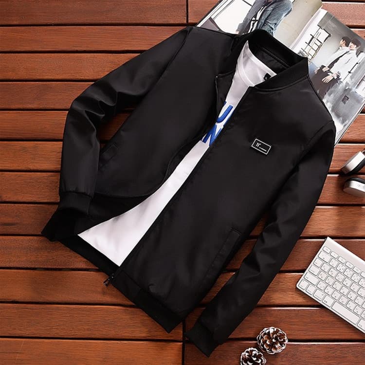 Chaqueta estilo béisbol cuello de pie