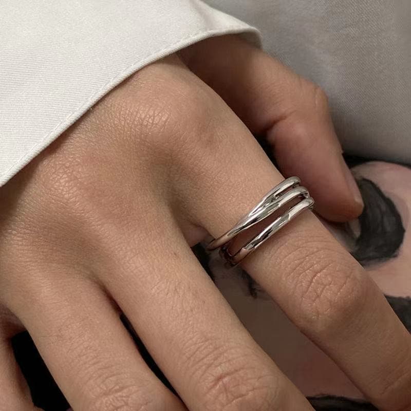 Juego de 2 anillos abiertos ajustables de estilo retro