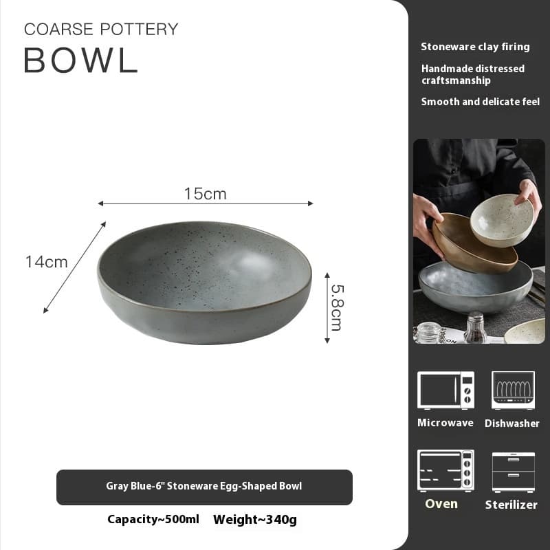 Bol de cerámica creativo para arroz, ensalada y sopa