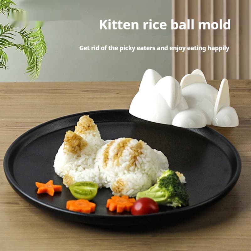 Molde para hacer bolas de arroz y sushi con forma de gato
