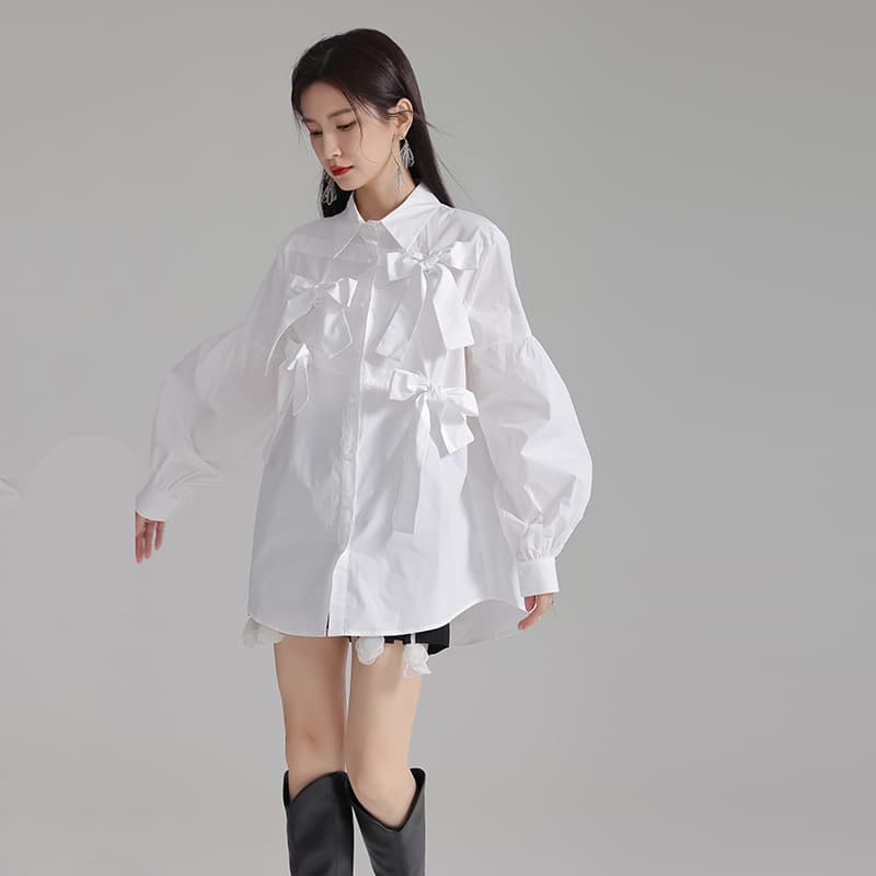 Camisa elegante francesa de algodón blanca