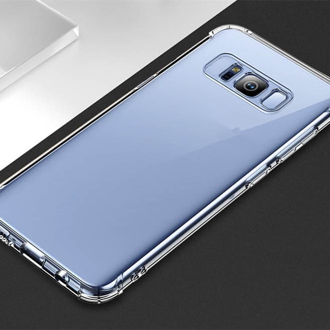 Funda transparente con protección de esquinas acolchadas