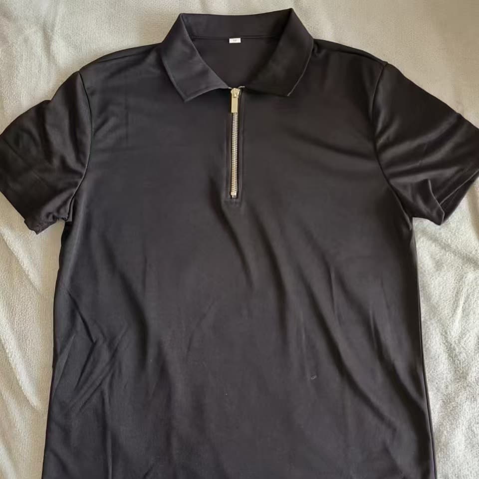 Camiseta polo liso de manga corta casual