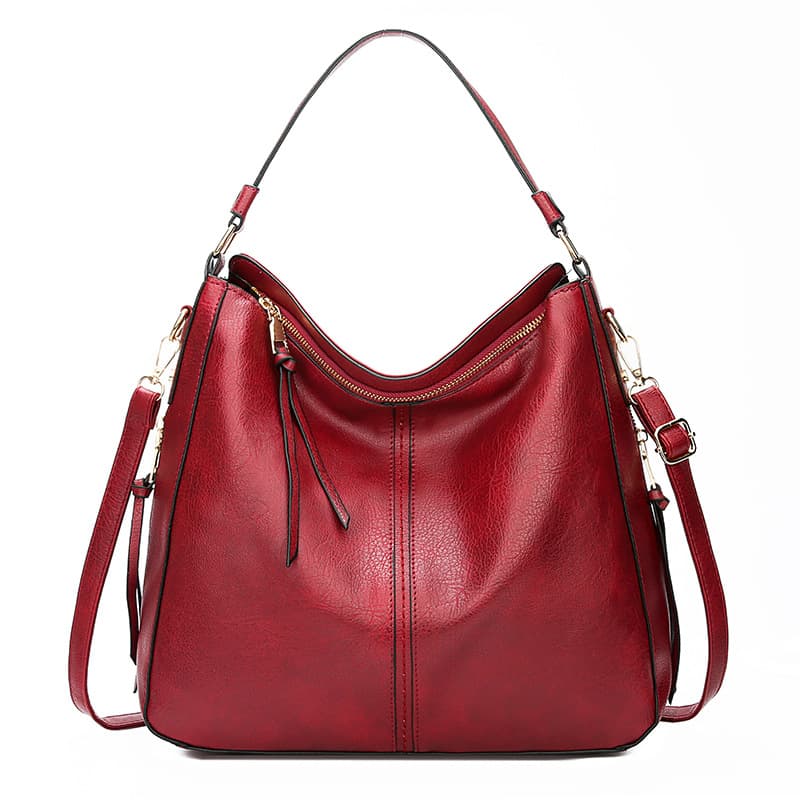 Bolsa tipo hobo con cierre, correa ajustable y gran capacidad