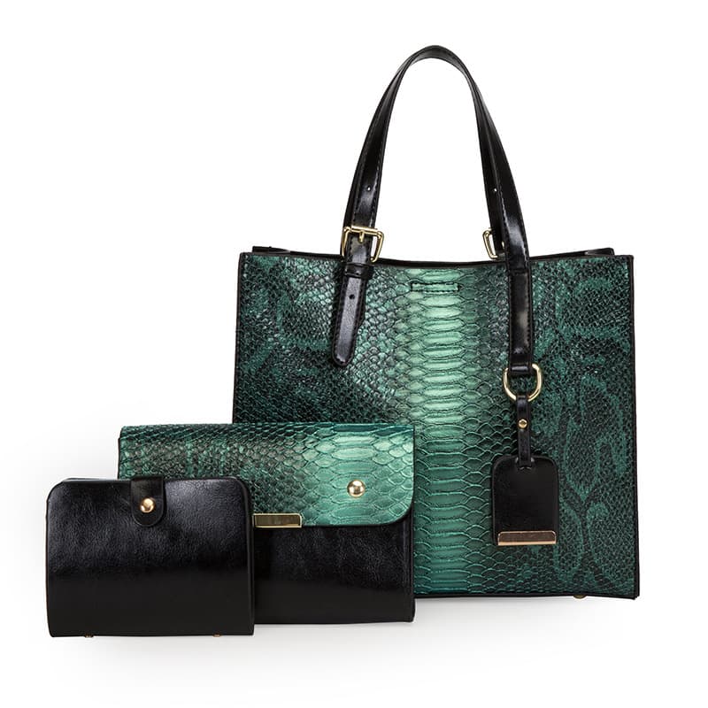 Set de tres bolsas para mujer con patrón