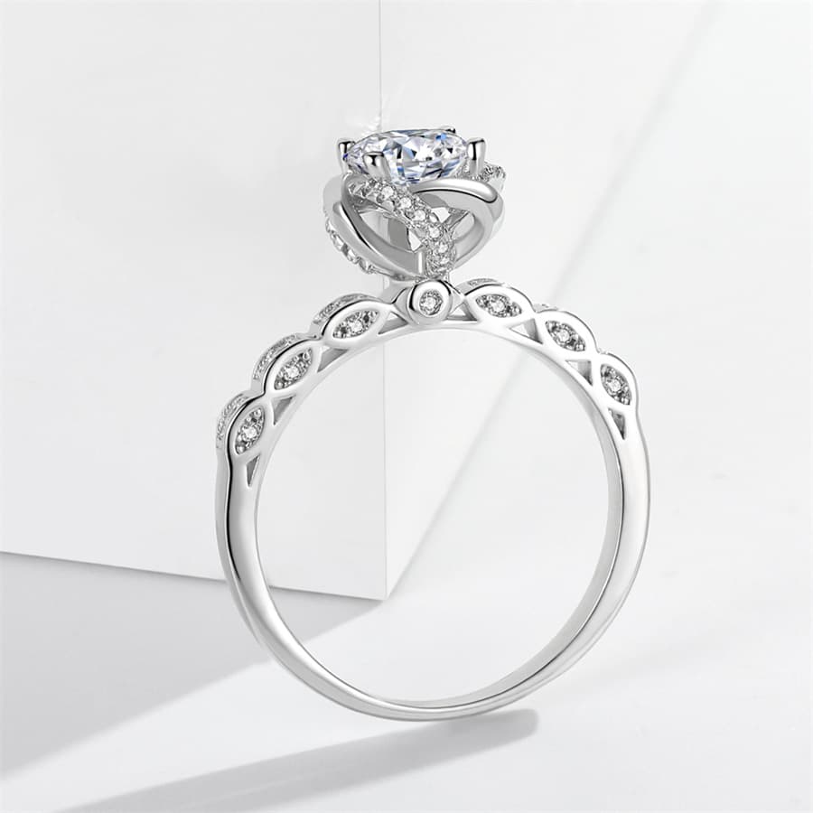 Anillo de circón para mujer, 1 quilate