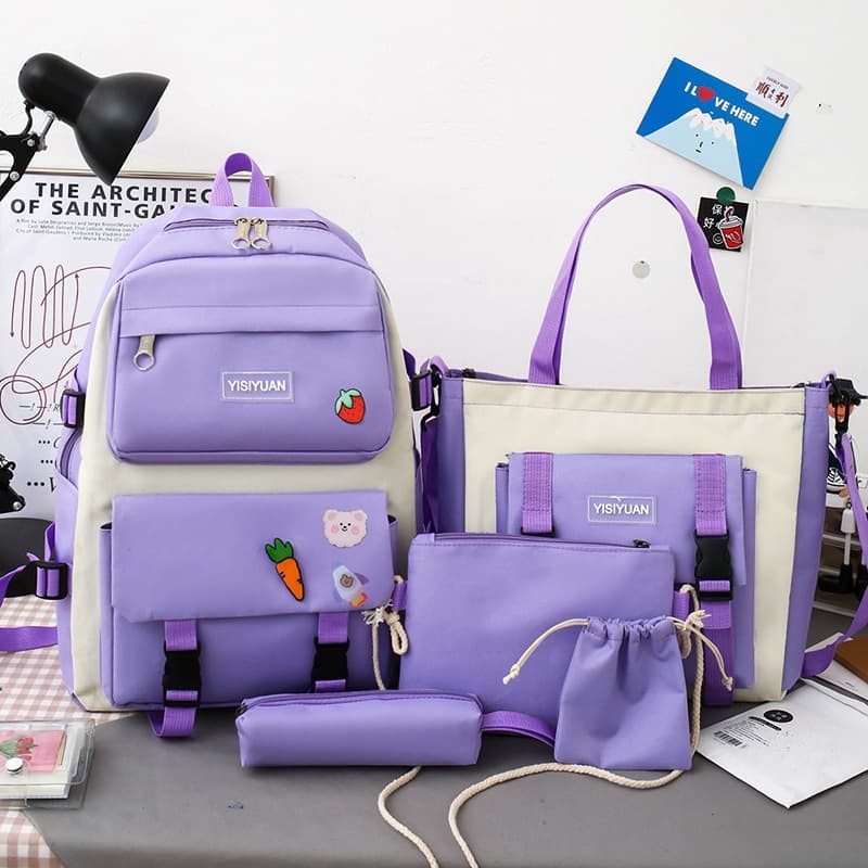 Mochila de lona estilo coreano para mujer