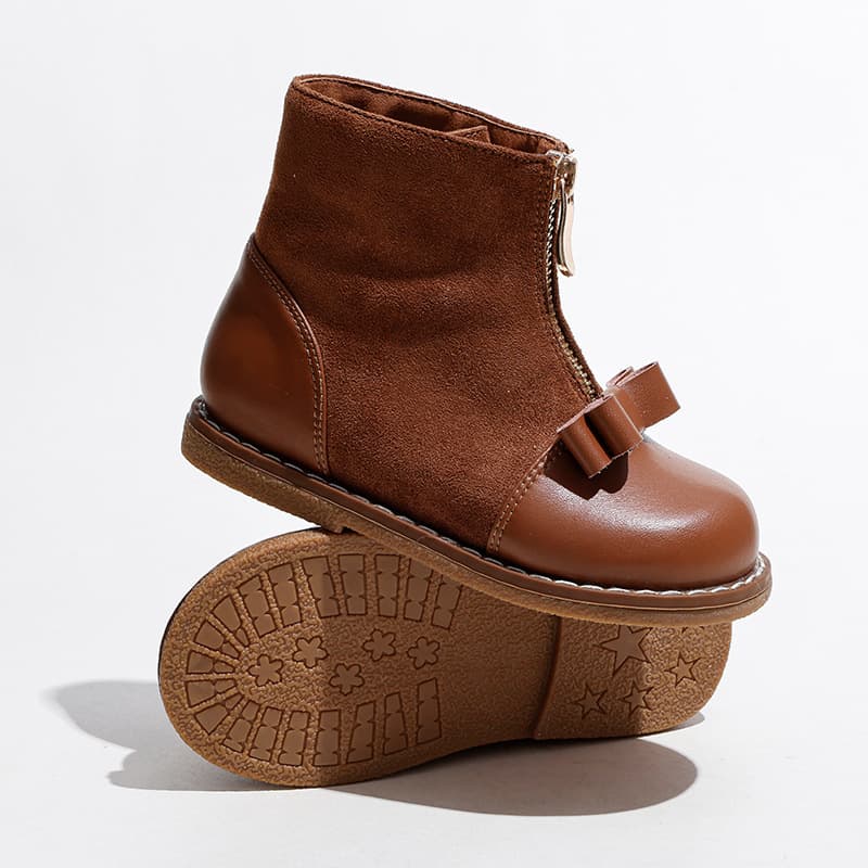 Botas cortas para niñas con cremallera estilo británico