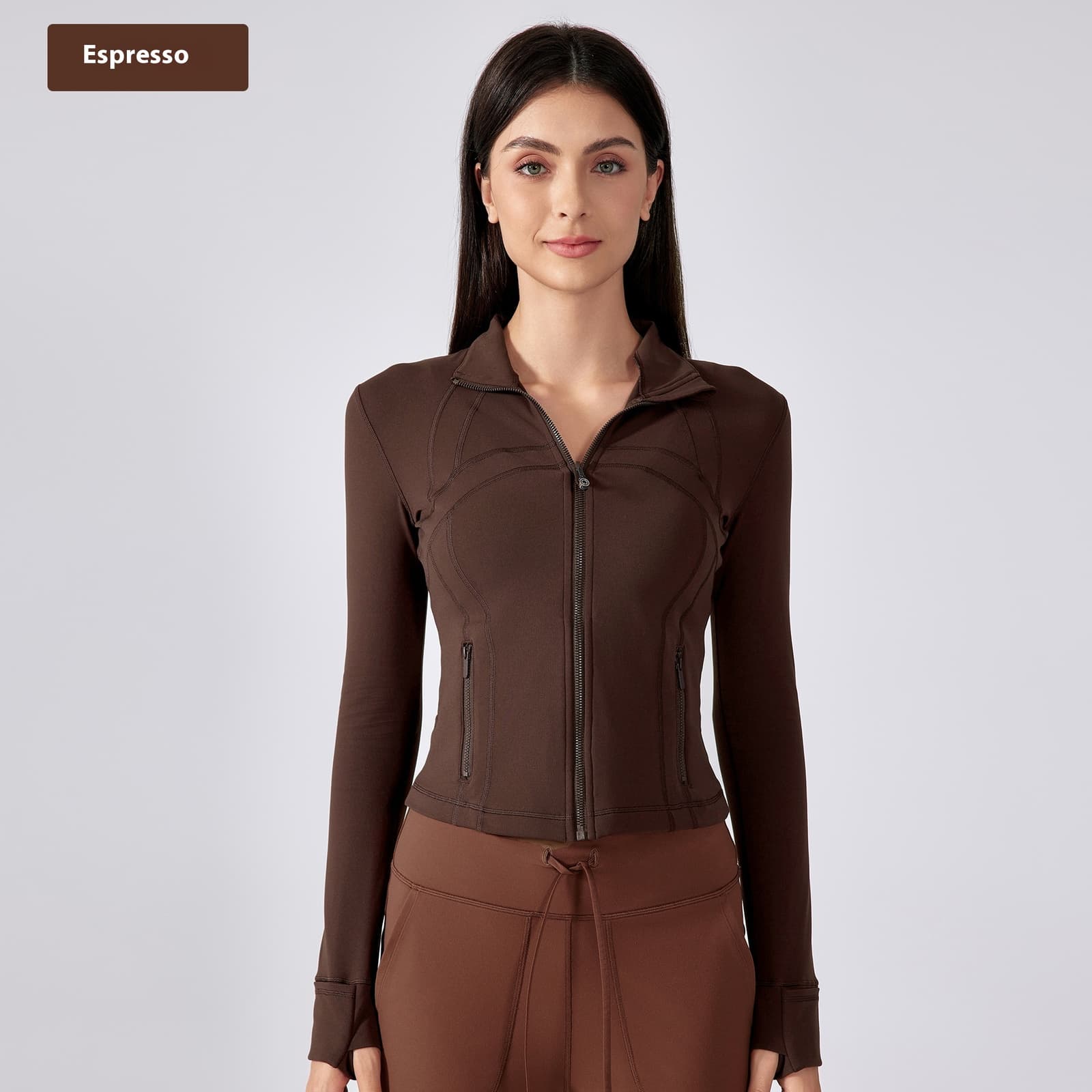 Cardigan deportivo para yoga con cuello parado