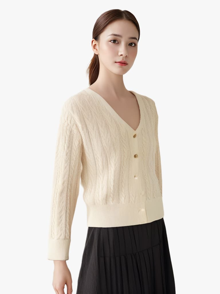 Cardigan mujer de punto color liso, talla grande