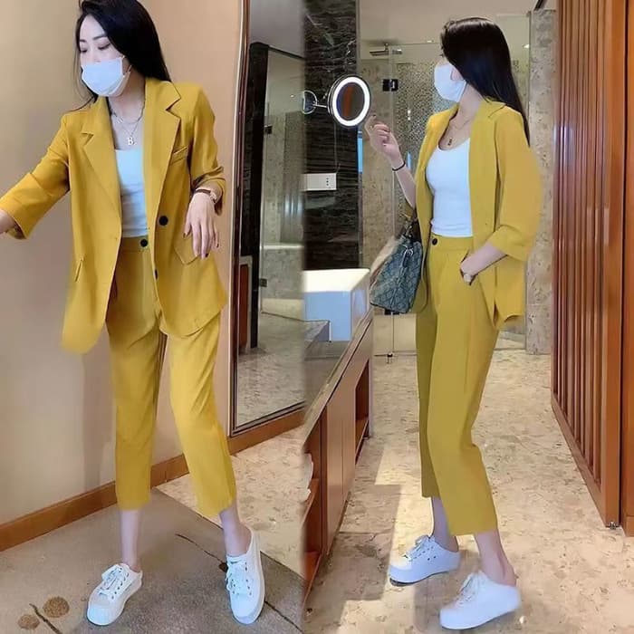 Conjunto de saco y pantalones harem para talles grandes