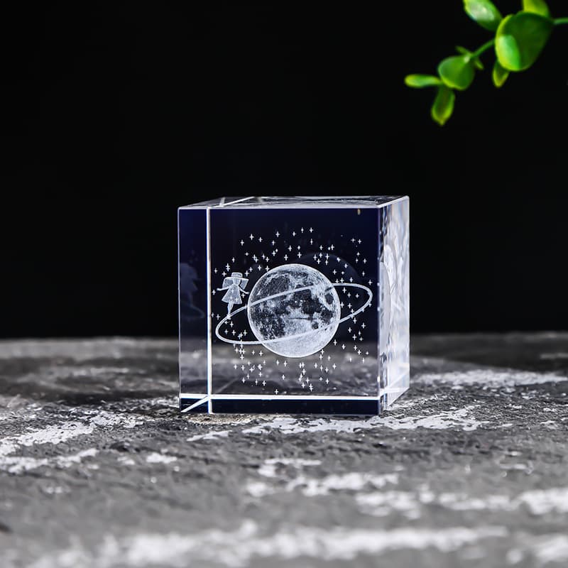 Adorno de cristal blanco para escritorio decorativo