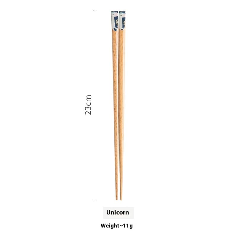 Palillos de madera con diseño cartoon