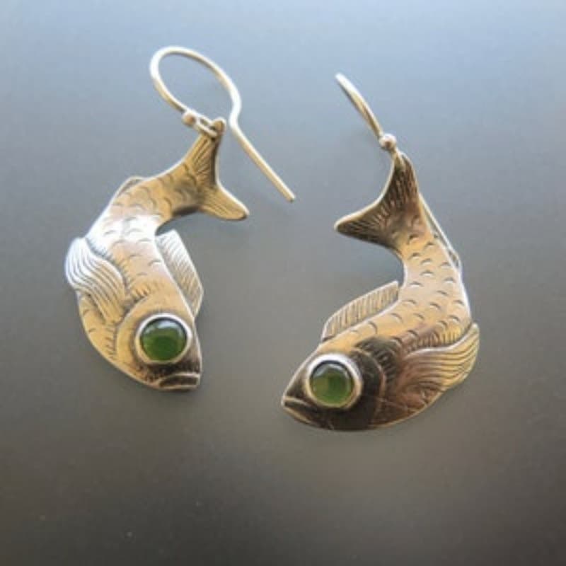 Aretes animal vintage plateados en aleación
