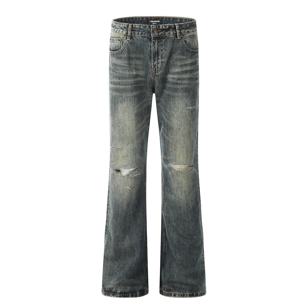 Jeans denim vintage rotos para hombre