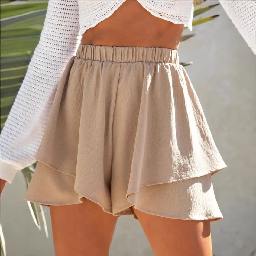 Pantalón corto cintura alta para mujer