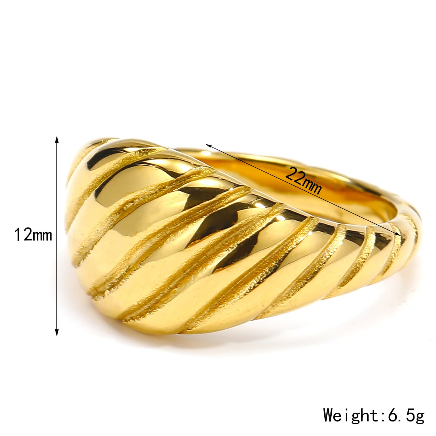 Anillo de acero titanio con forma de corazón y diseño de flores