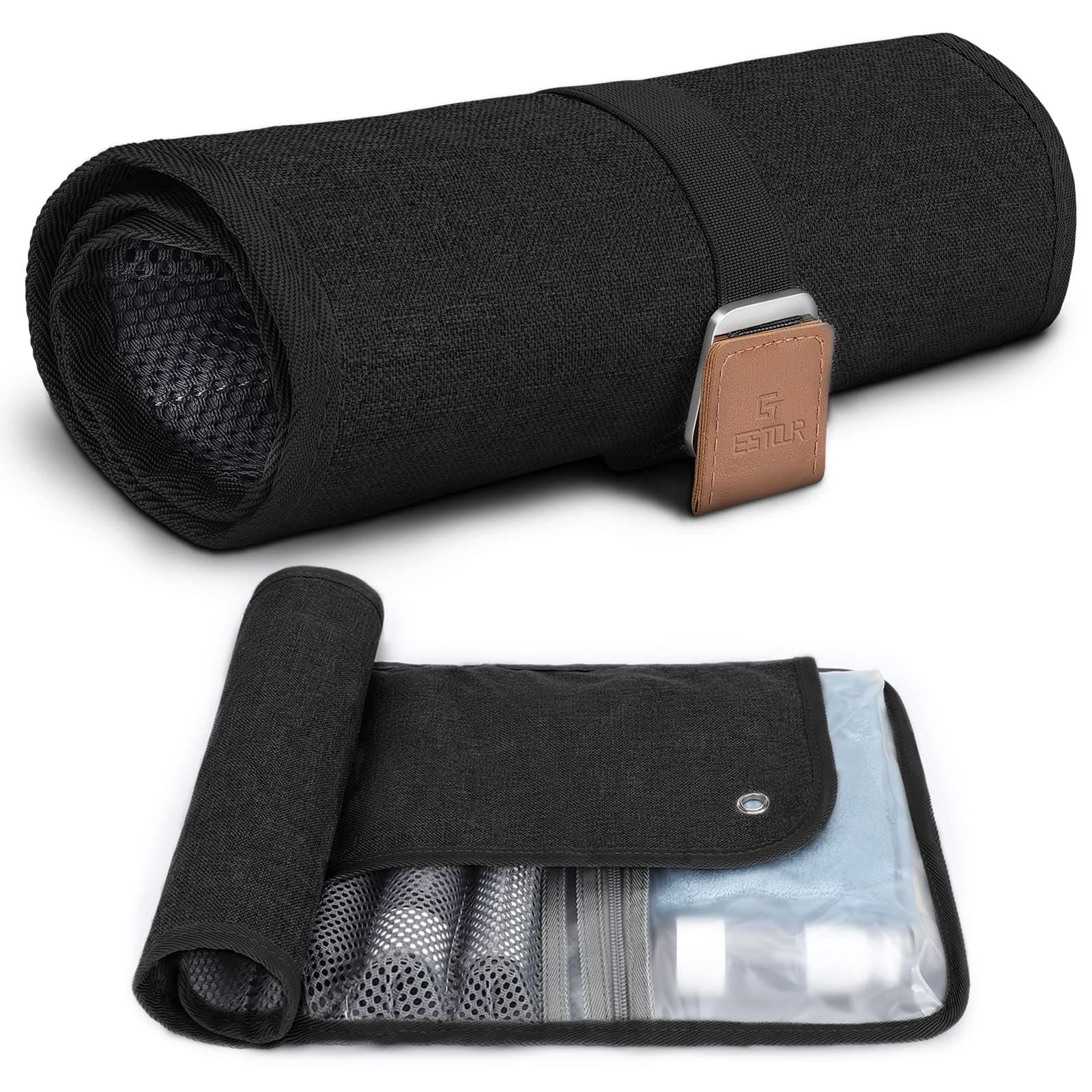 Bolsa de aseo portátil para viajes, compacta y resistente