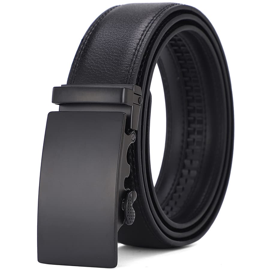 Cinturón de cuero para hombres con hebilla automática