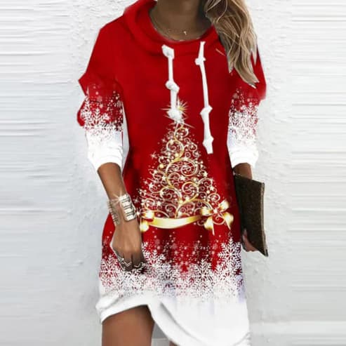 Vestido casual holgado de manga larga