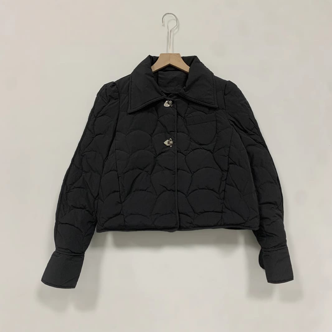 Chaqueta corta de plumón a cuadros estilo casual