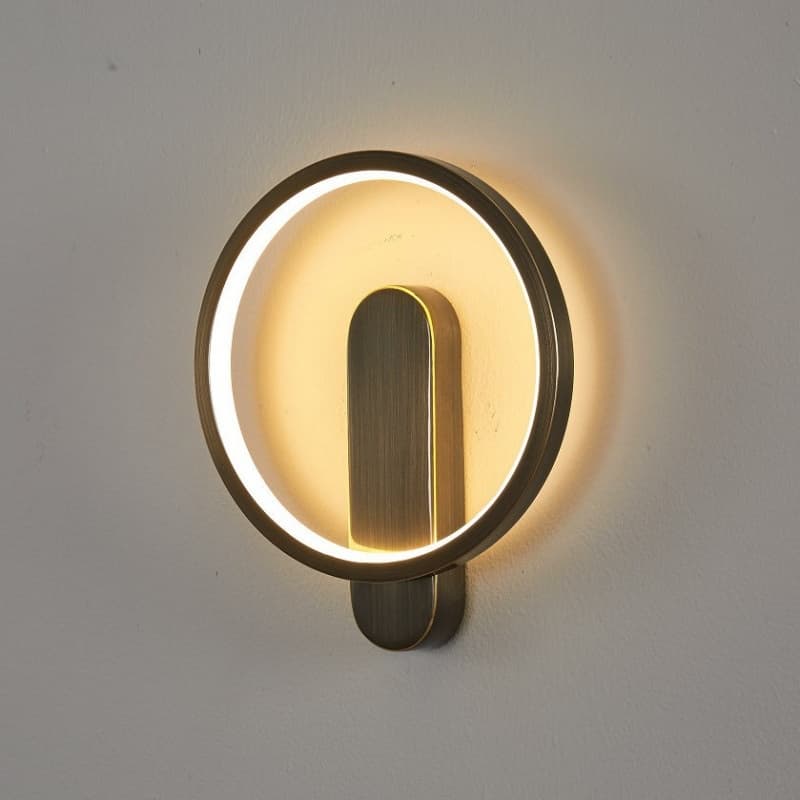 Lámpara de pared cobre lujo dormitorio, acabado elegante