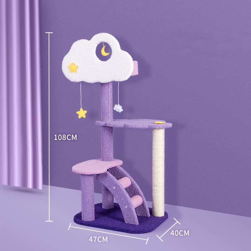 Árbol para gatos grande con plataformas y tablero de rascado