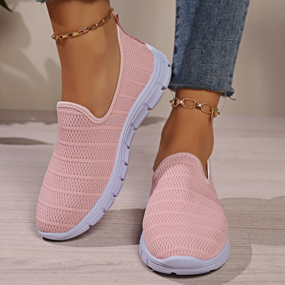 Zapatos casuales de color sólido, cómodos y versátiles
