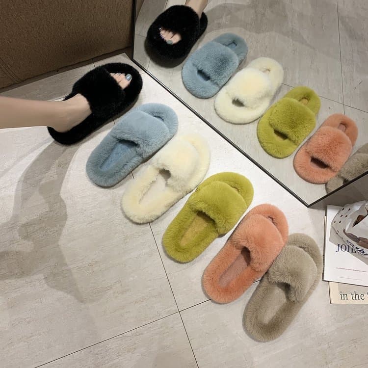 Pantuflas de felpa cálidas y antideslizantes