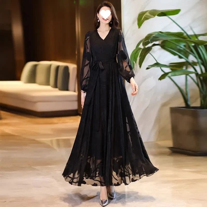 Vestido elegante con cuello en V