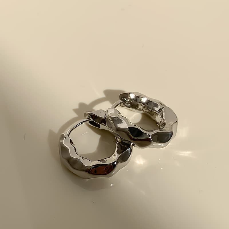 Aretes plata círculo mujer, minimalista lujo ligero viento frío
