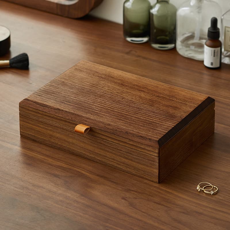 Caja para joyas de madera nogal con gran capacidad