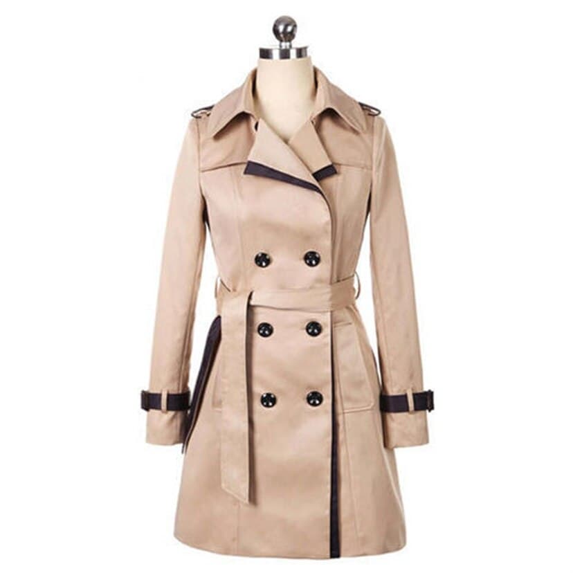 Chaqueta cortavientos de doble botonadura larga