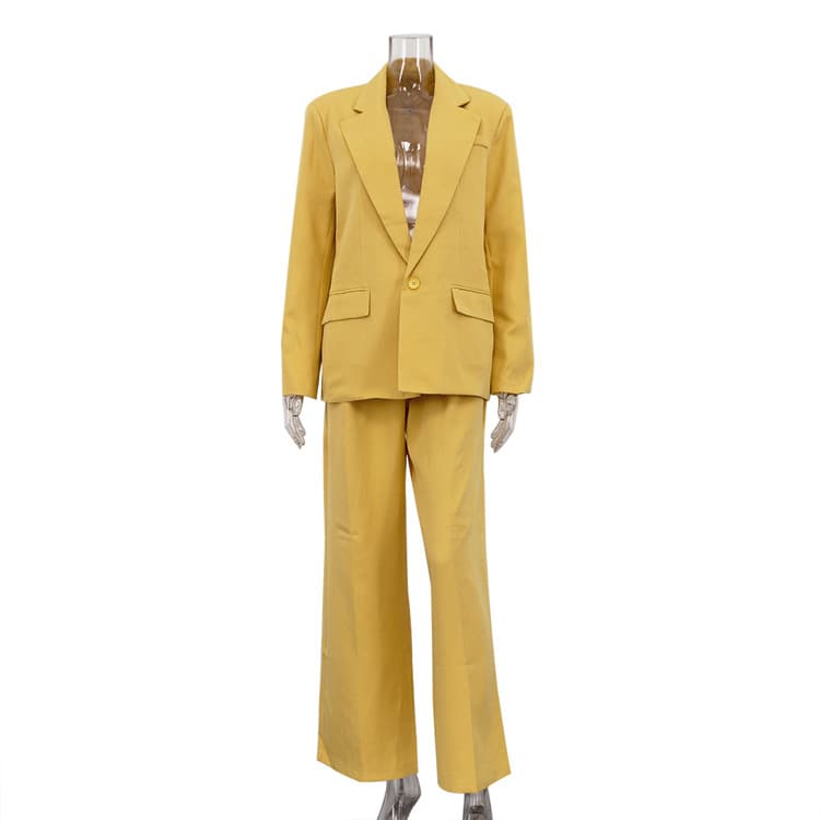 Conjunto de blazer y pantalón ancho de cintura alta