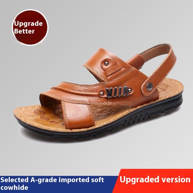 Sandalias de cuero auténtico para hombre con hebilla